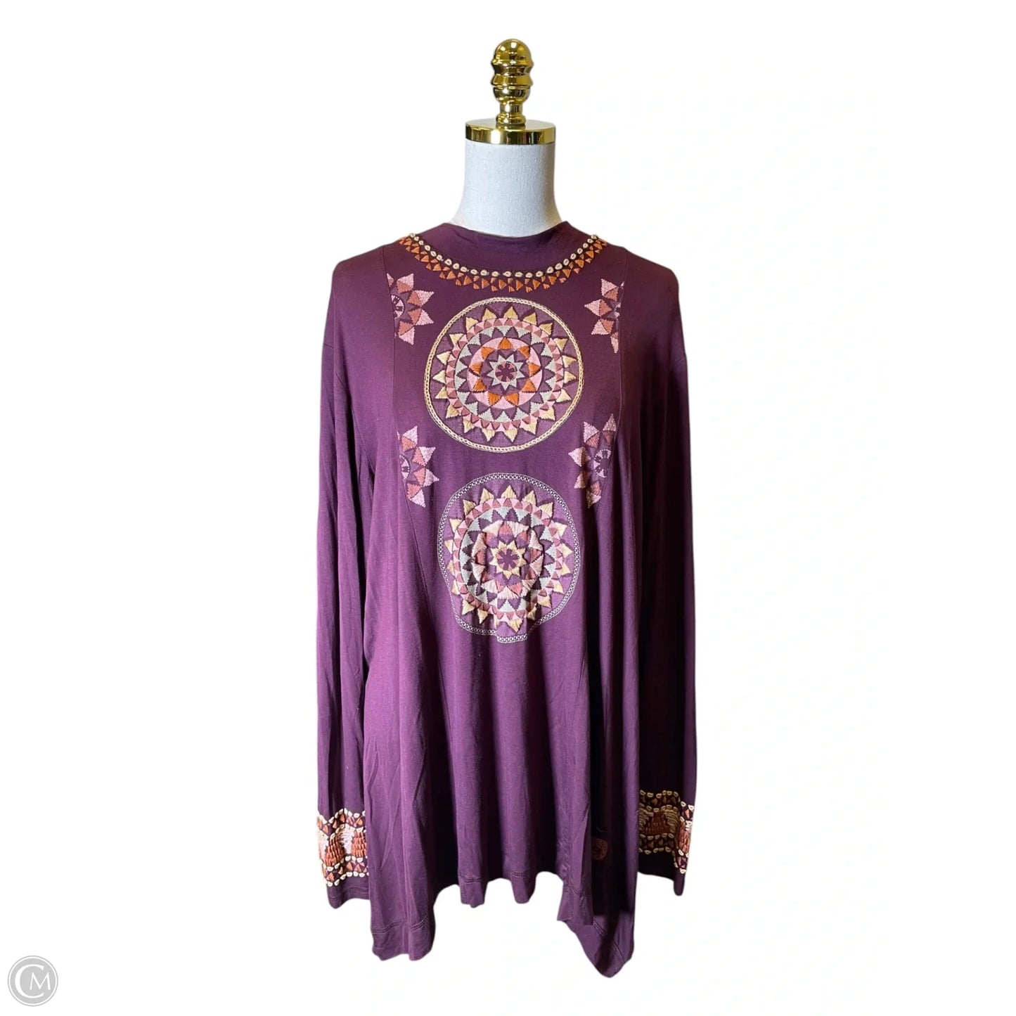 Top Long Sleeve By Double D Ranch In Maroon, Size: Xl