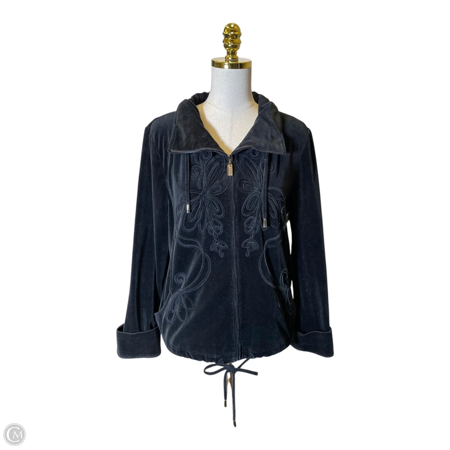 Jacket Luxury Designer By St John Collection In Black, Size: L