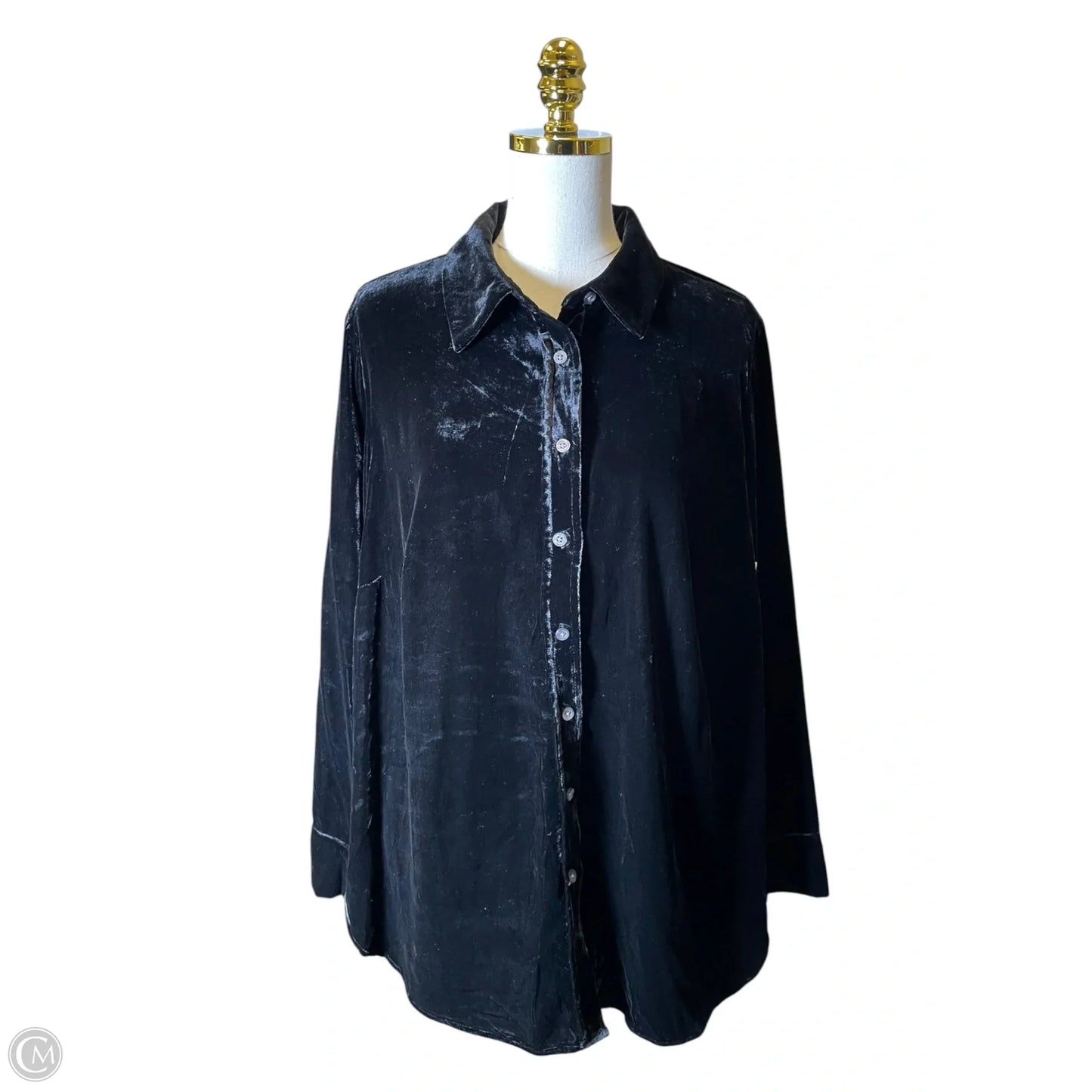 Top Long Sleeve By Talbots In Black, Size: 1x