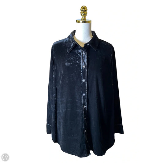 Top Long Sleeve By Talbots In Black, Size: 1x