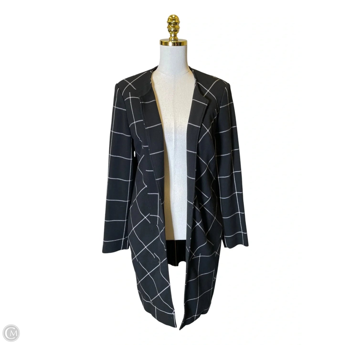 Jacket Moto By Clothes Mentor In Black & White, Size: M