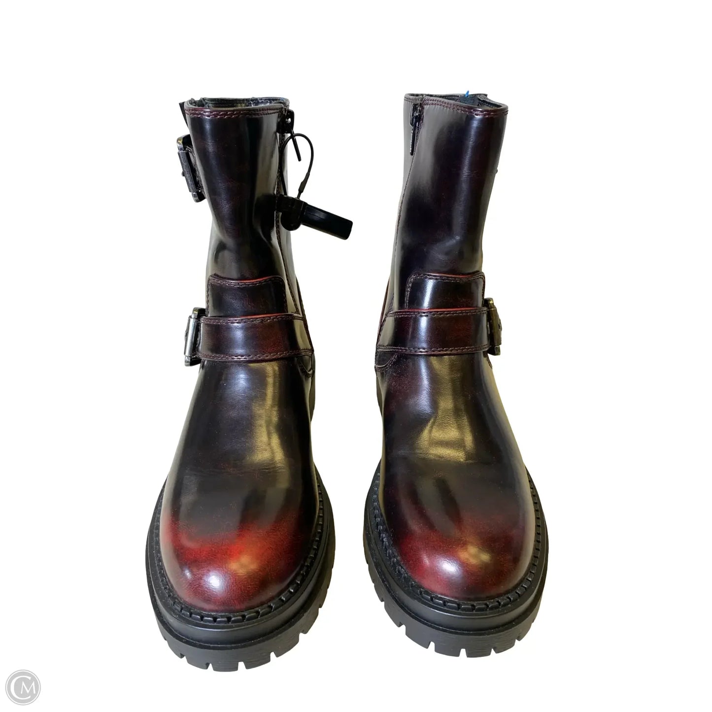 Boots Combat By Arizona Jean Co In Maroon, Size: 6.5