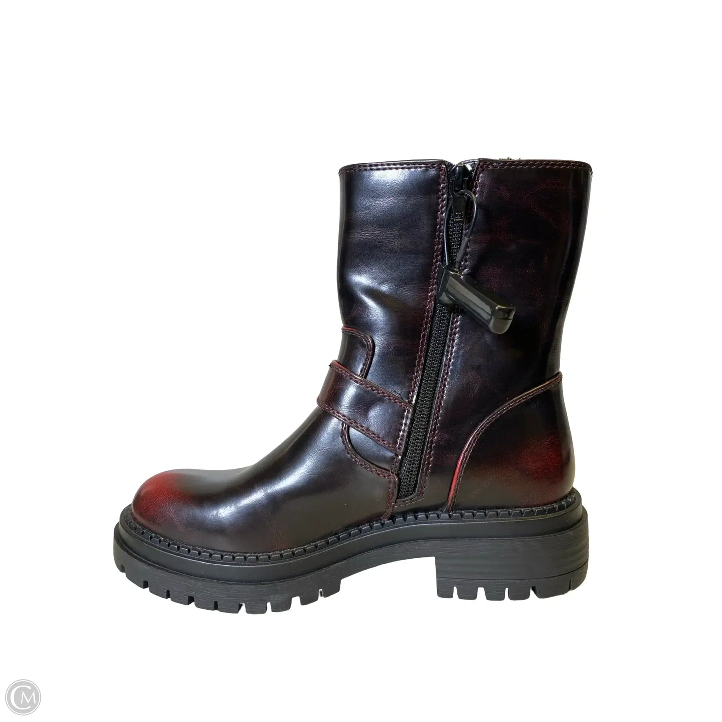 Boots Combat By Arizona Jean Co In Maroon, Size: 6.5