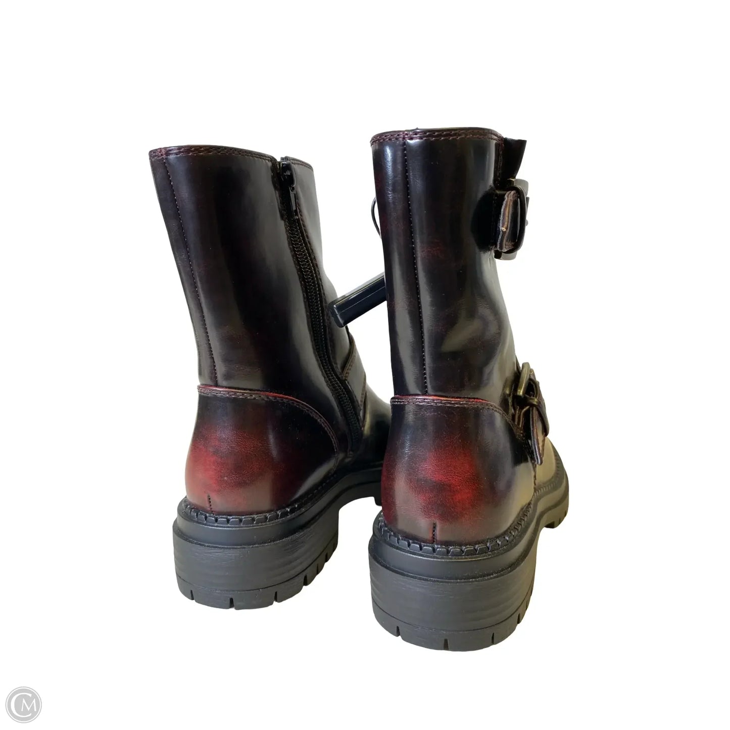 Boots Combat By Arizona Jean Co In Maroon, Size: 6.5