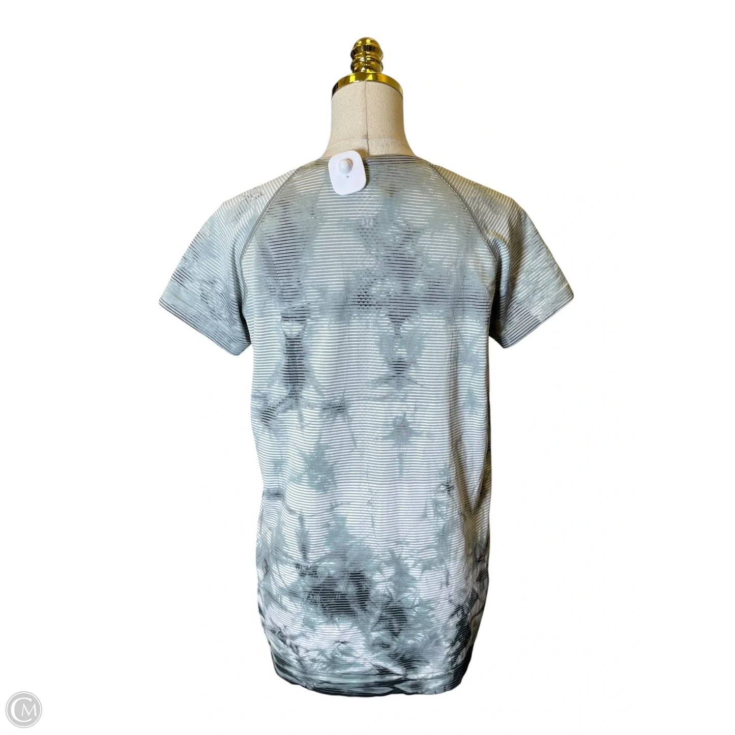 Athletic Top Short Sleeve By Lululemon In Grey, Size: 12