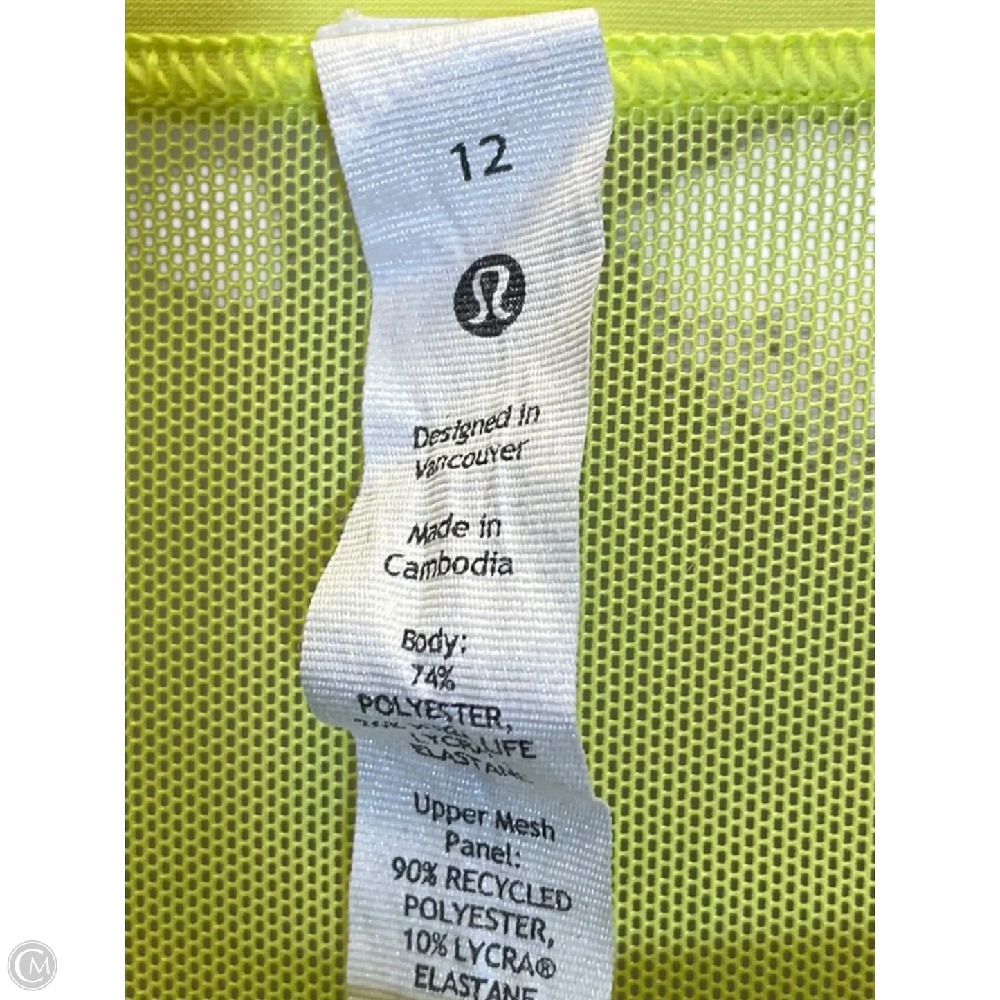 Athletic Top Short Sleeve By Lululemon In Yellow, Size: 12