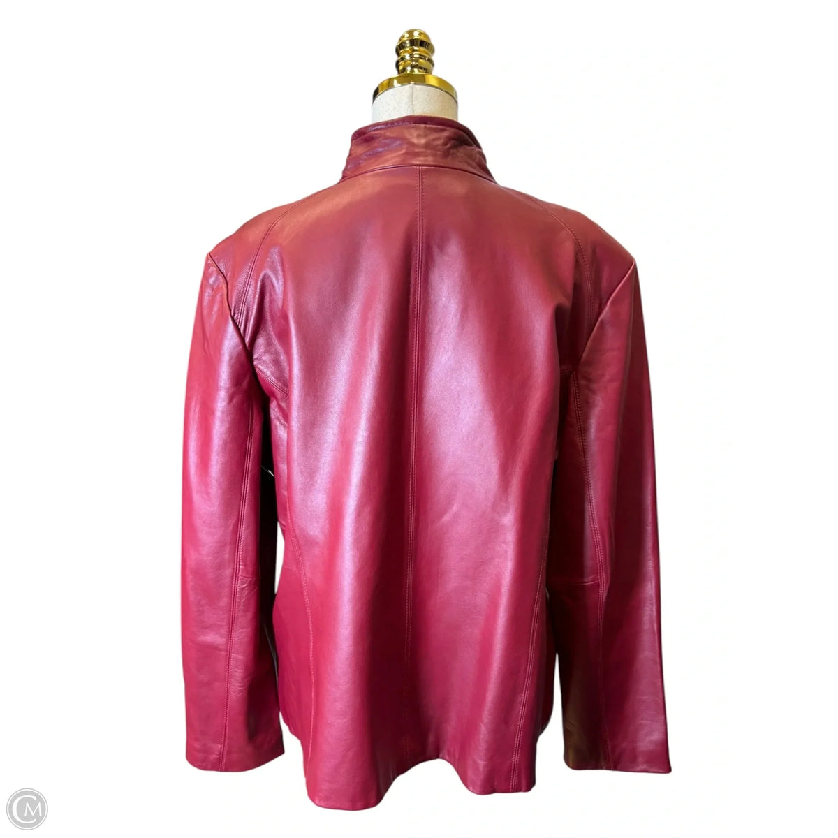 Jacket Leather By Clothes Mentor In Red, Size: 2x