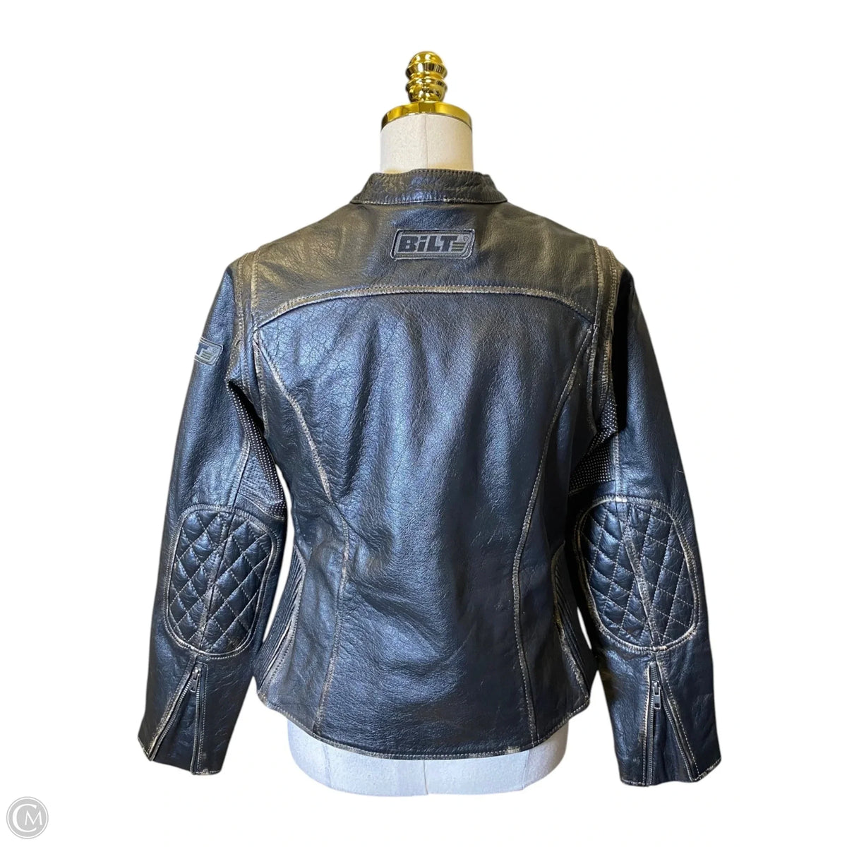 Jacket Leather By Clothes Mentor In Black, Size: L