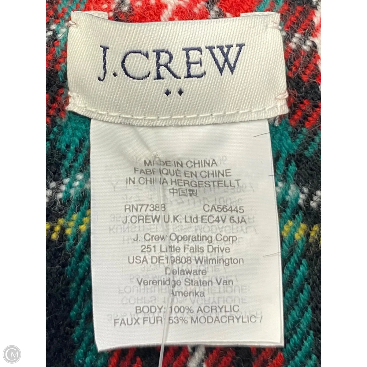 Shawl By J. Crew In Plaid Pattern, Size: Osfm