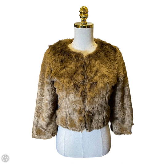 Jacket Moto By Clothes Mentor In Brown, Size: M