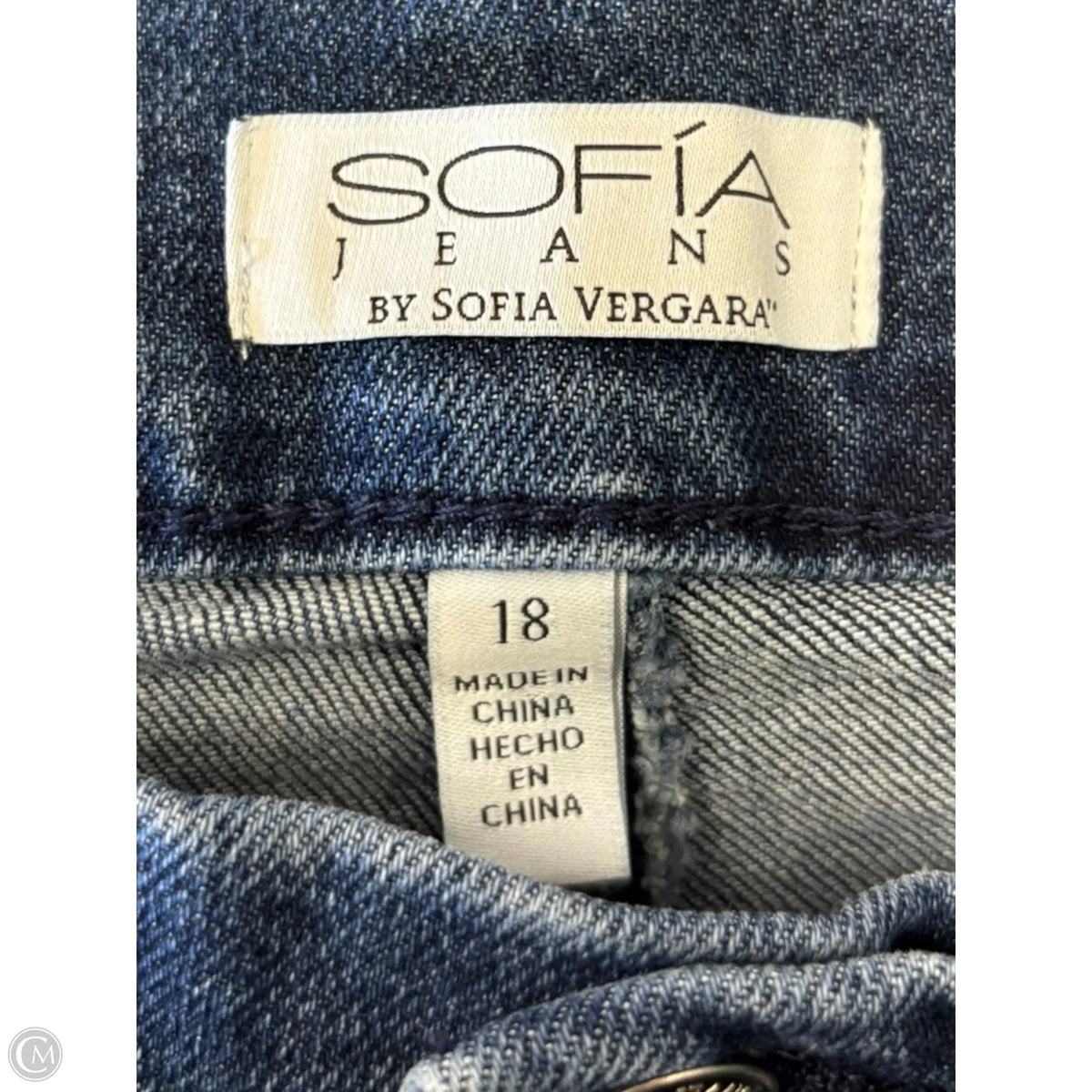 Jeans Wide Leg By Sofia By Sofia Vergara In Blue Denim, Size: 18