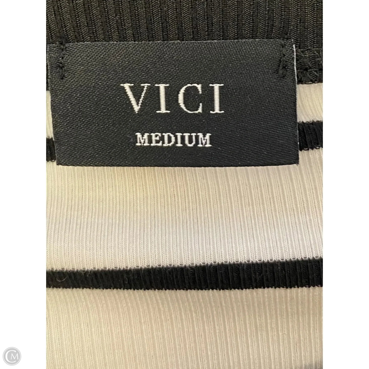 Top Short Sleeve By Vici In Striped Pattern, Size: M