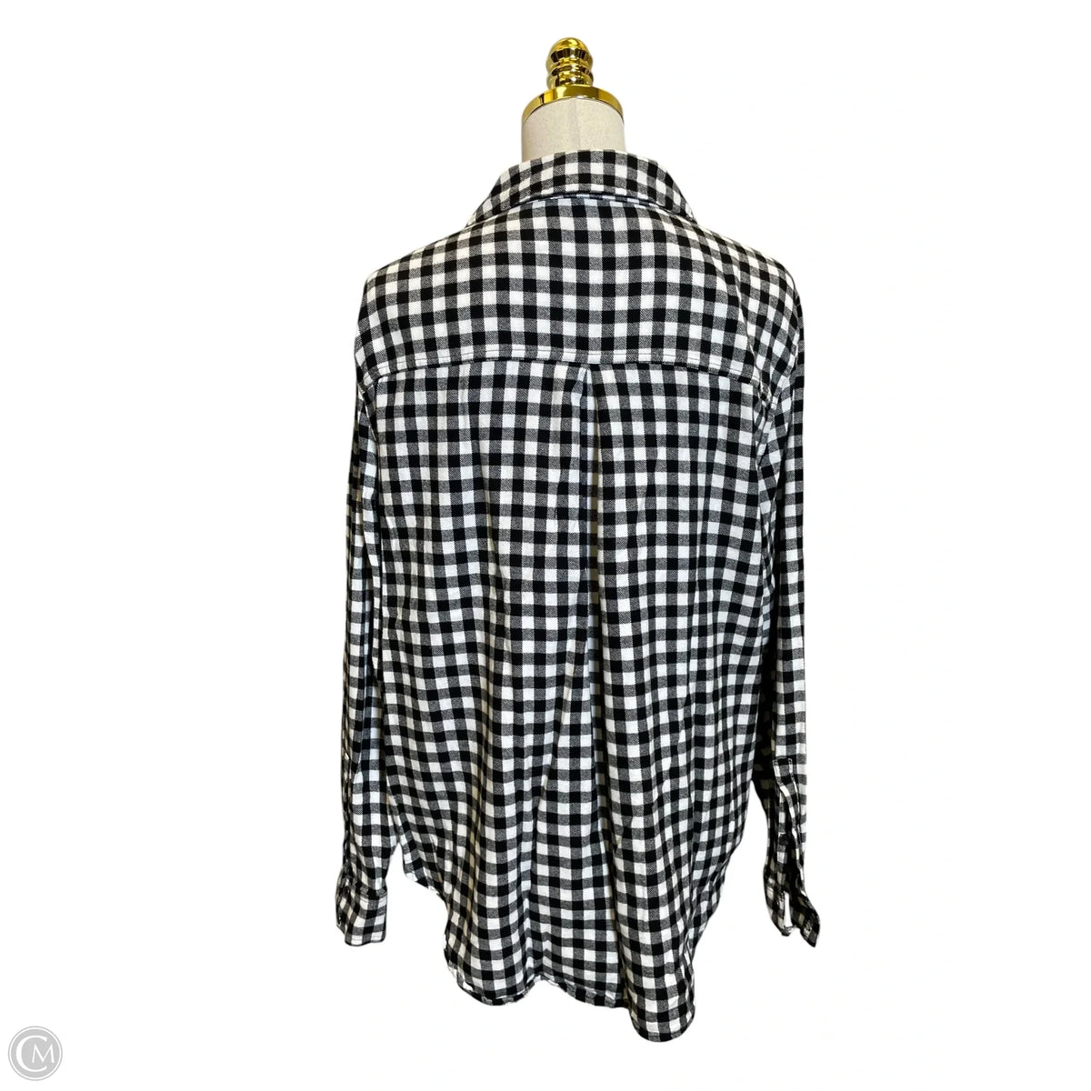 Top Long Sleeve By Calvin Klein In Plaid Pattern, Size: Xl
