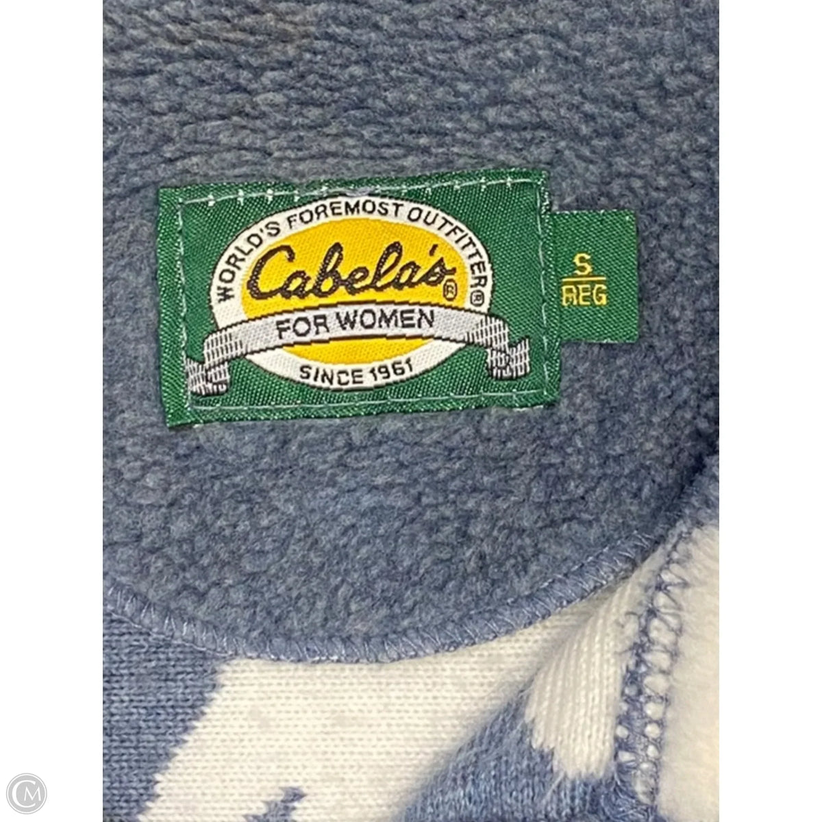 Jacket Fleece By Cabelas In Blue & White, Size: S