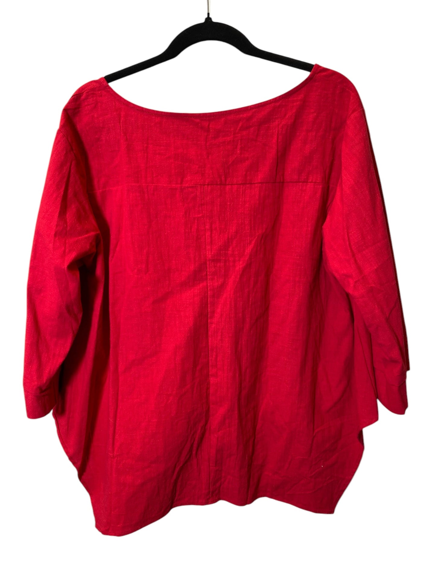 Top 3/4 Sleeve By Clothes Mentor In Red, Size: Xl