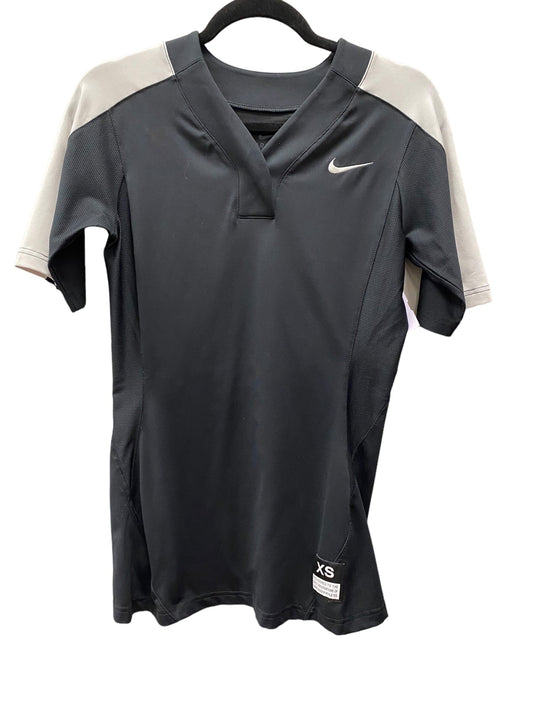 Athletic Top Short Sleeve By Nike In Black, Size: Xs