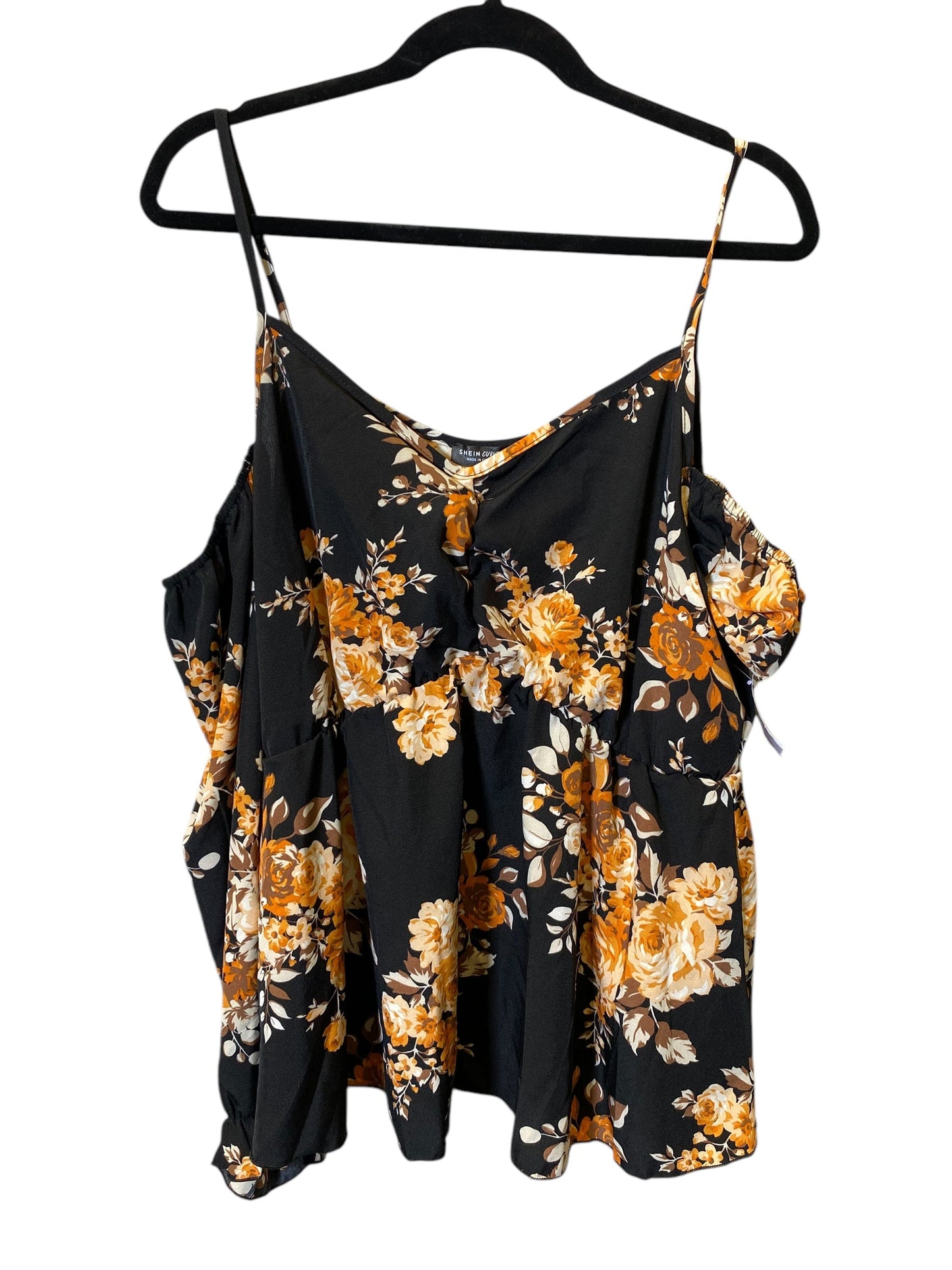 Top 3/4 Sleeve By Shein In Floral Print, Size: 2x