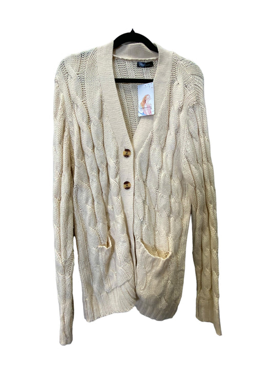 Sweater Cardigan By Clothes Mentor In Beige, Size: L