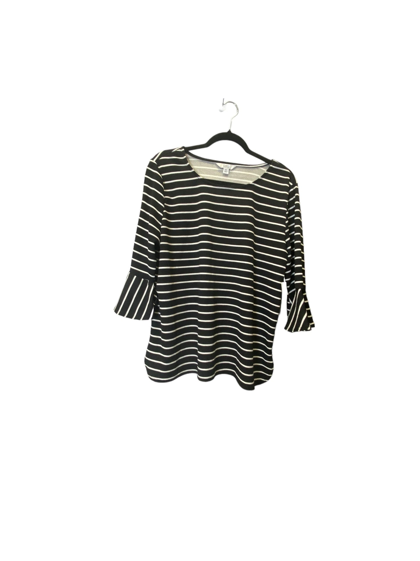 Top 3/4 Sleeve By Croft And Barrow In Striped Pattern, Size: Xl