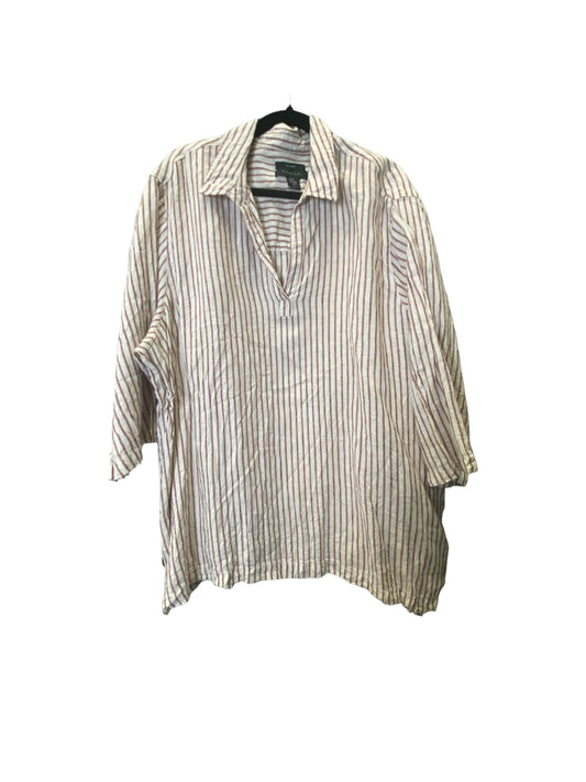 Top 3/4 Sleeve By Tahari By Arthur Levine In Striped Pattern, Size: 3x