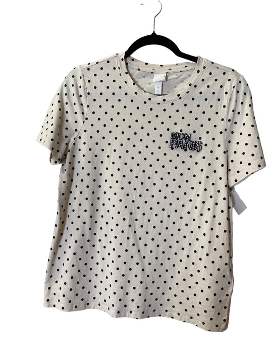 Top Short Sleeve By H&m In Polkadot Pattern, Size: M