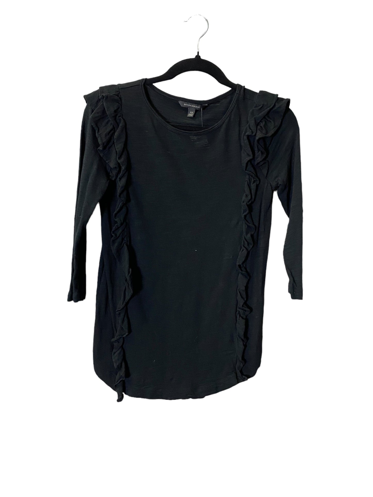 Top 3/4 Sleeve By Banana Republic In Black, Size: Xs