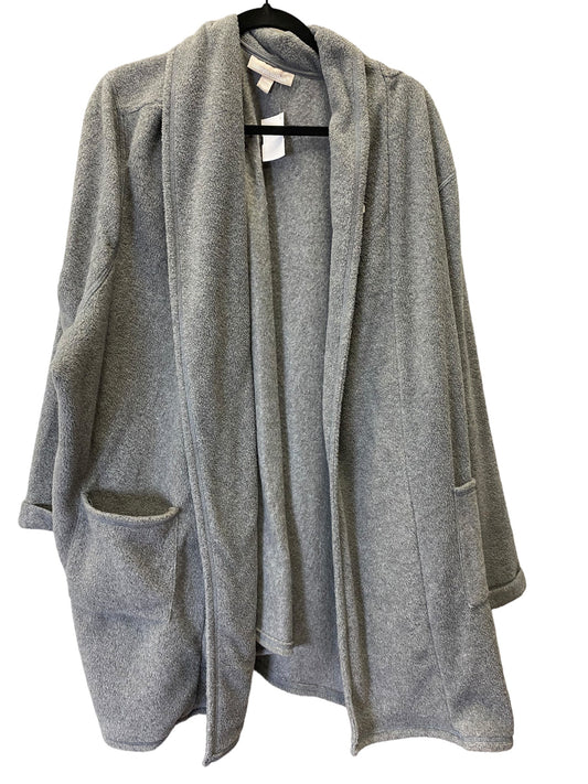 Sweater Cardigan By Woman Within In Grey, Size: 4x