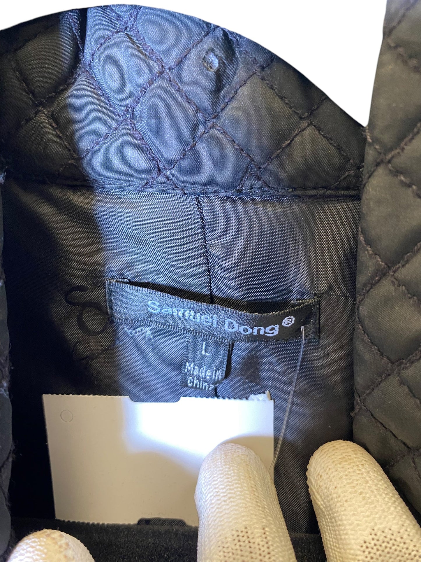 Jacket Puffer & Quilted By Samuel Dong In Black, Size: L