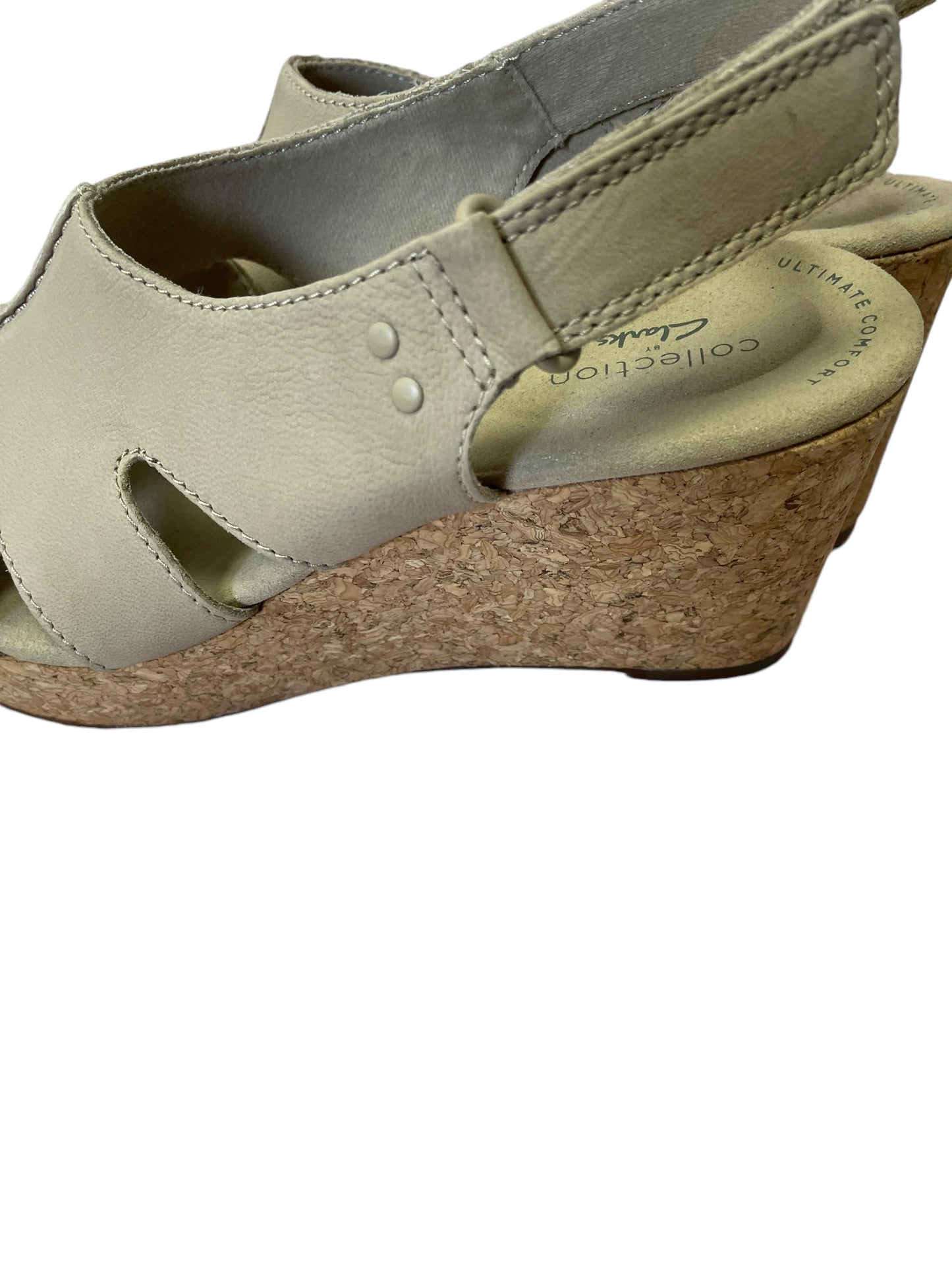 Sandals Heels Wedge By Clarks In Tan, Size: 7.5