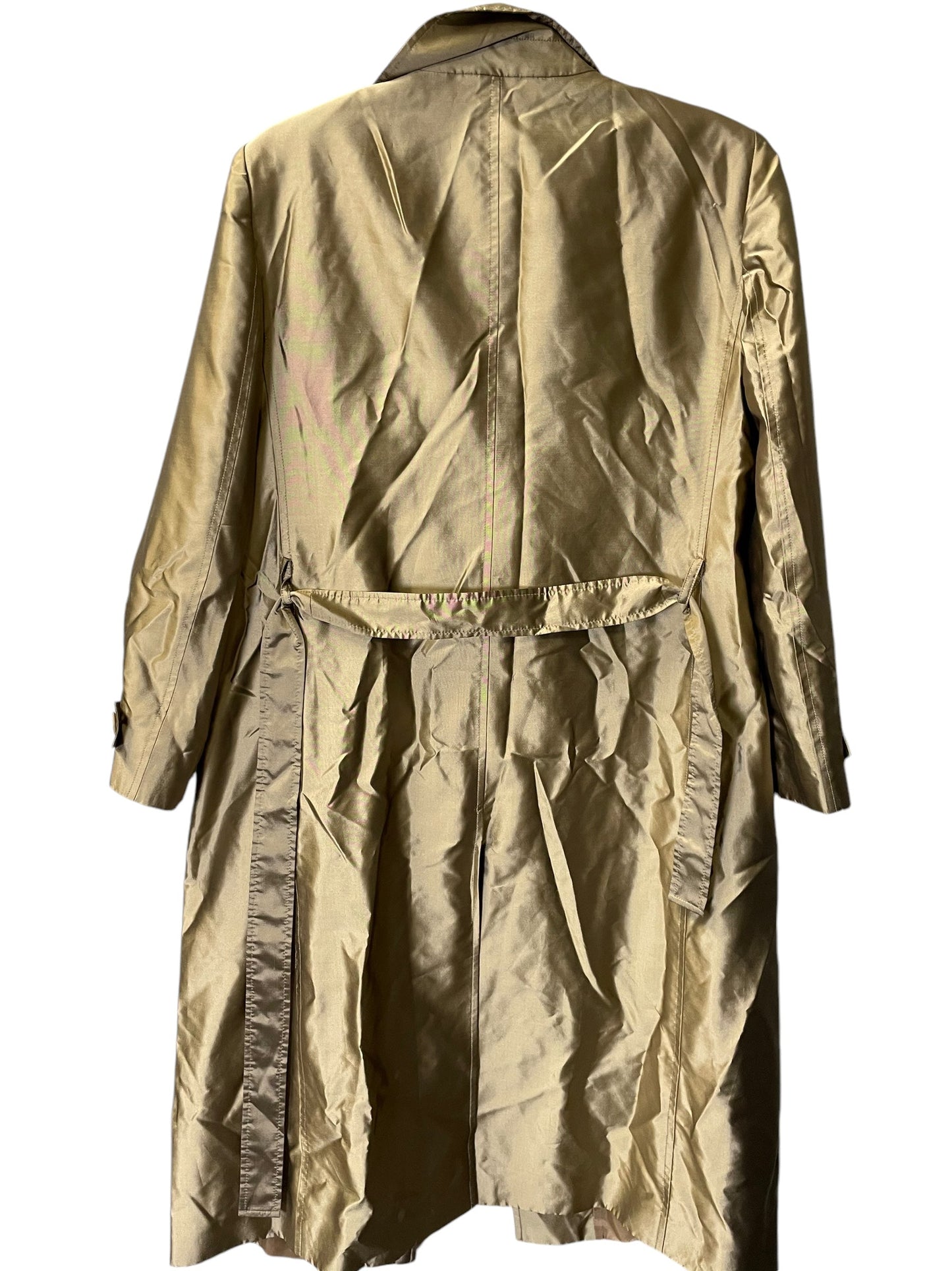 Coat Raincoat By Clothes Mentor In Gold, Size: M