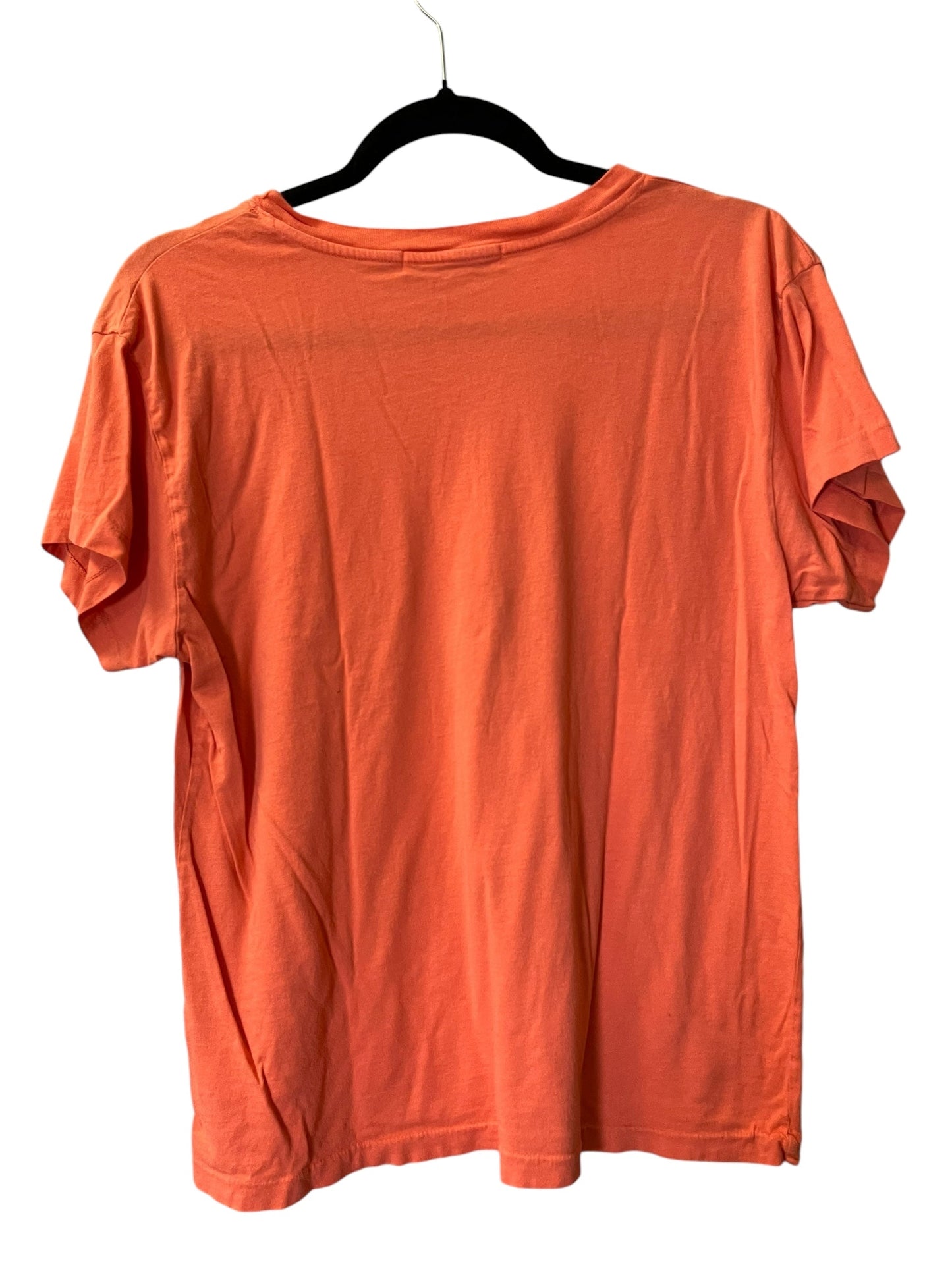 Top Short Sleeve By Anthropologie In Orange, Size: M