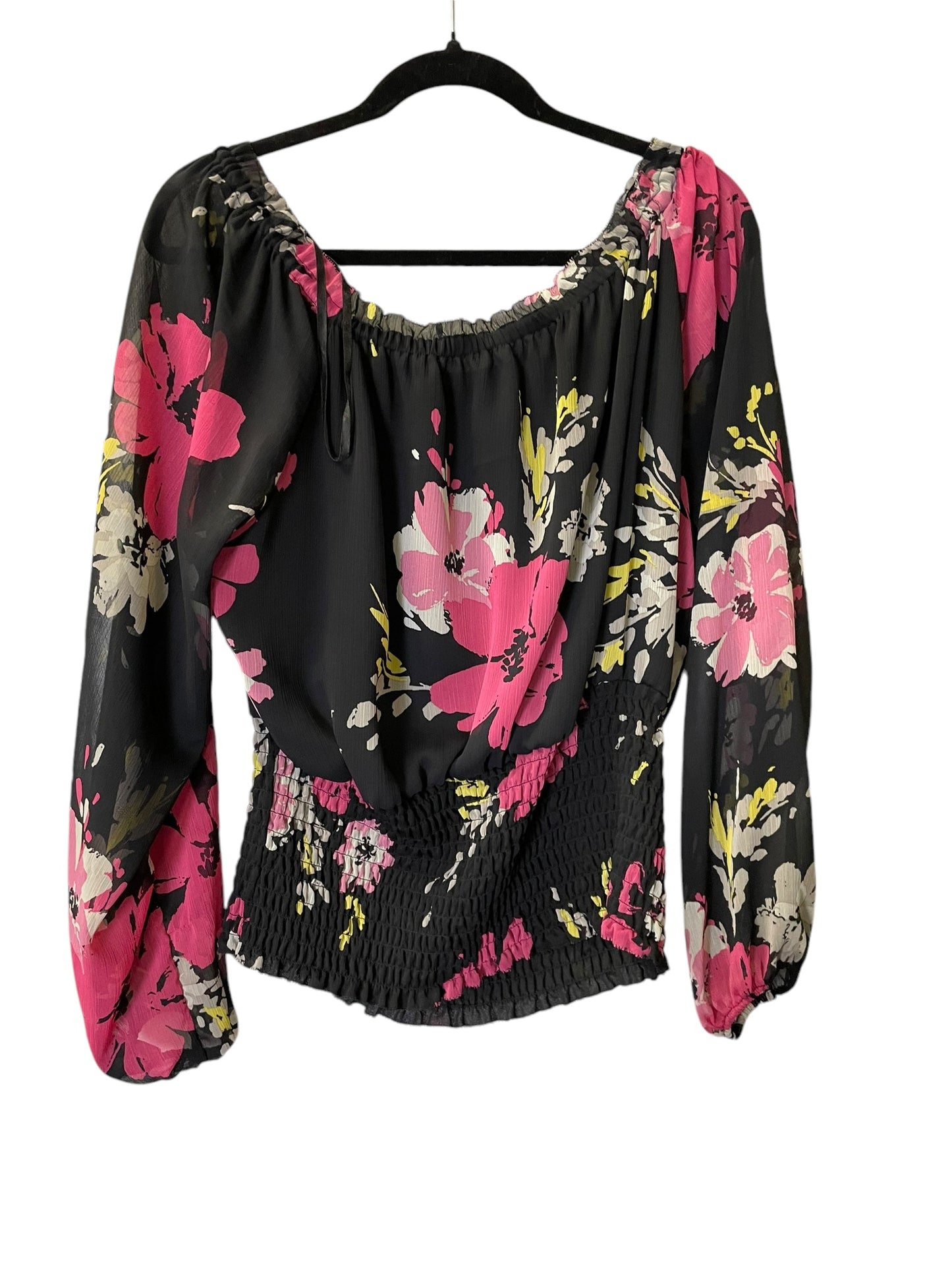 Top Long Sleeve By Charter Club In Floral Print, Size: Xl