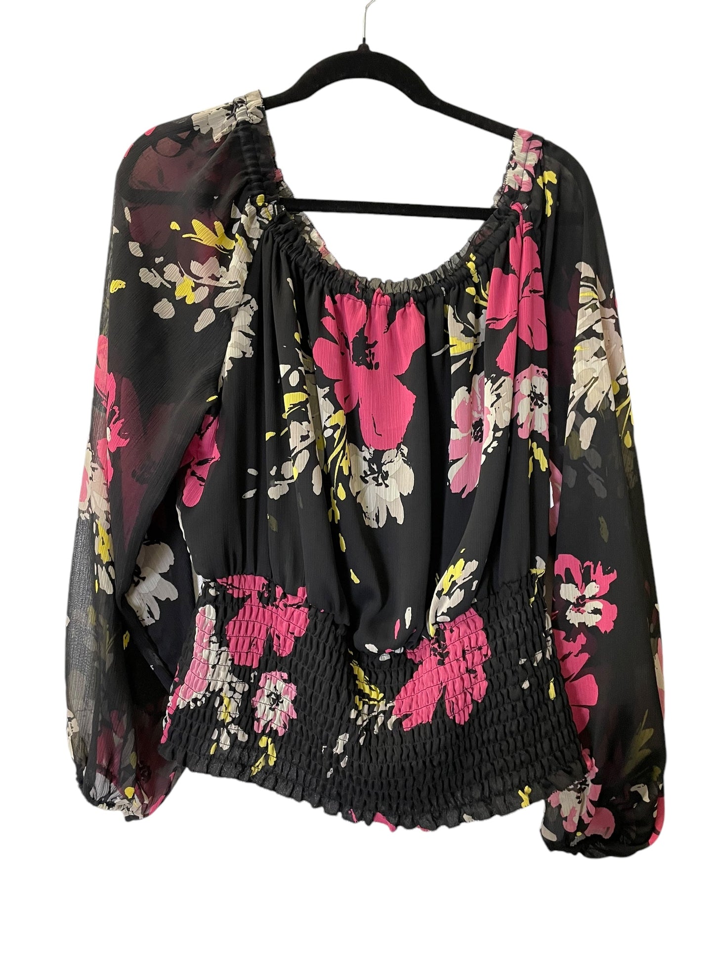 Top Long Sleeve By Charter Club In Floral Print, Size: Xl