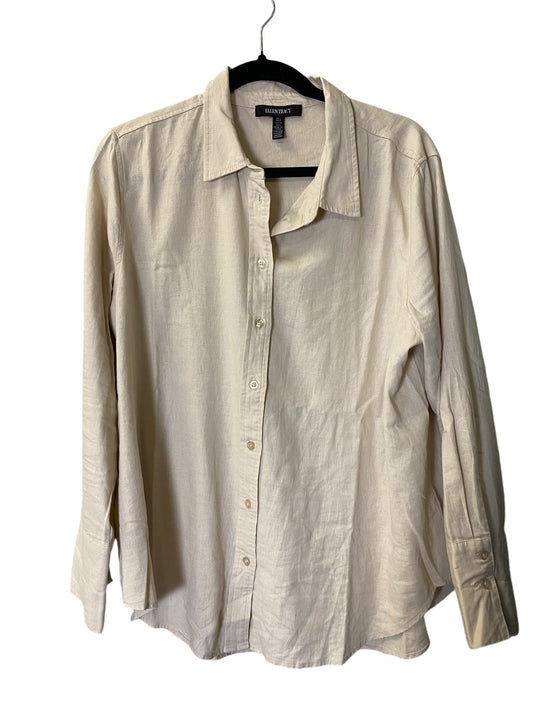 Blouse Long Sleeve By Ellen Tracy In Tan, Size: L