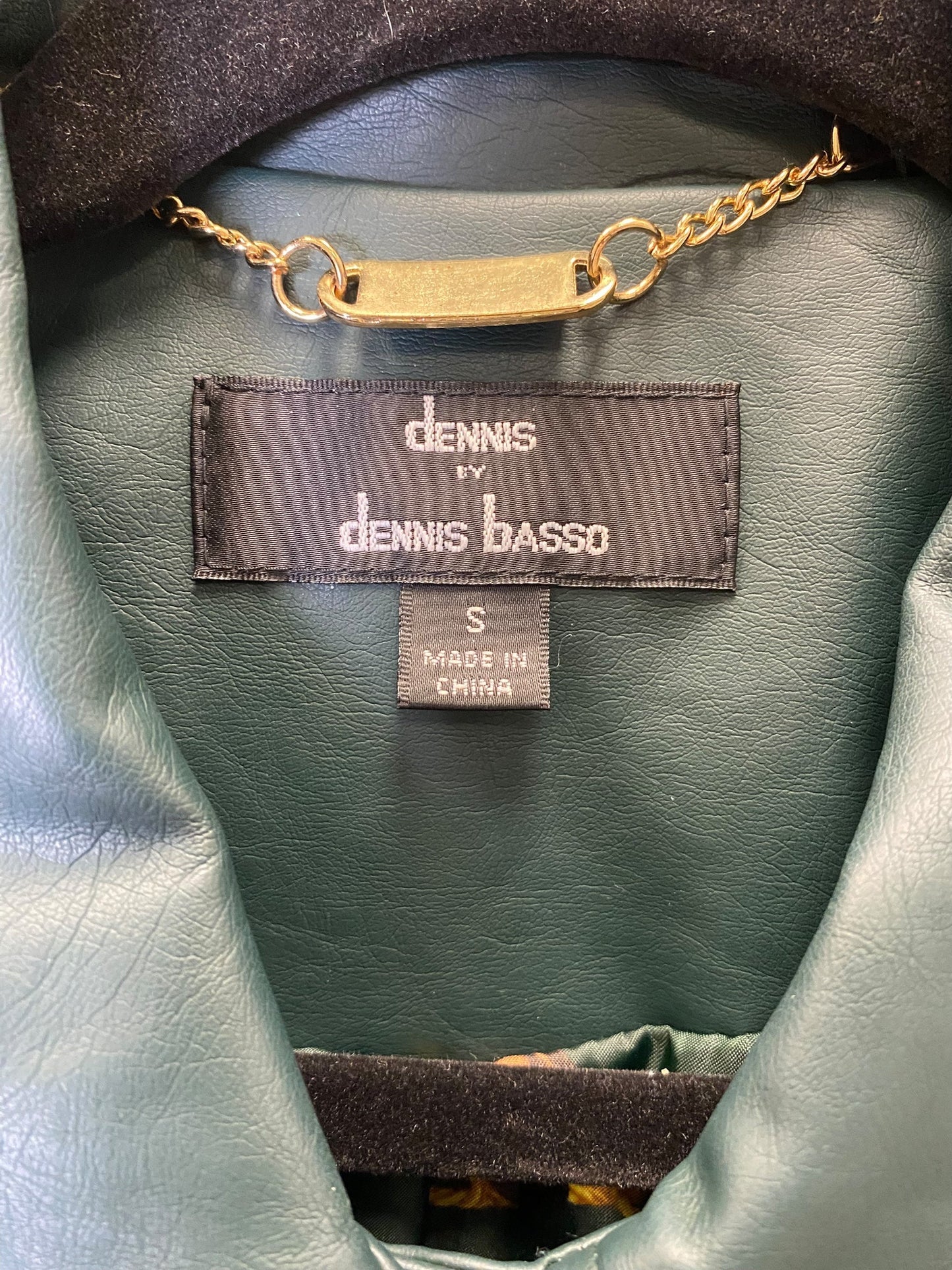 Jacket Leather By Dennis Basso Qvc In Green, Size: S