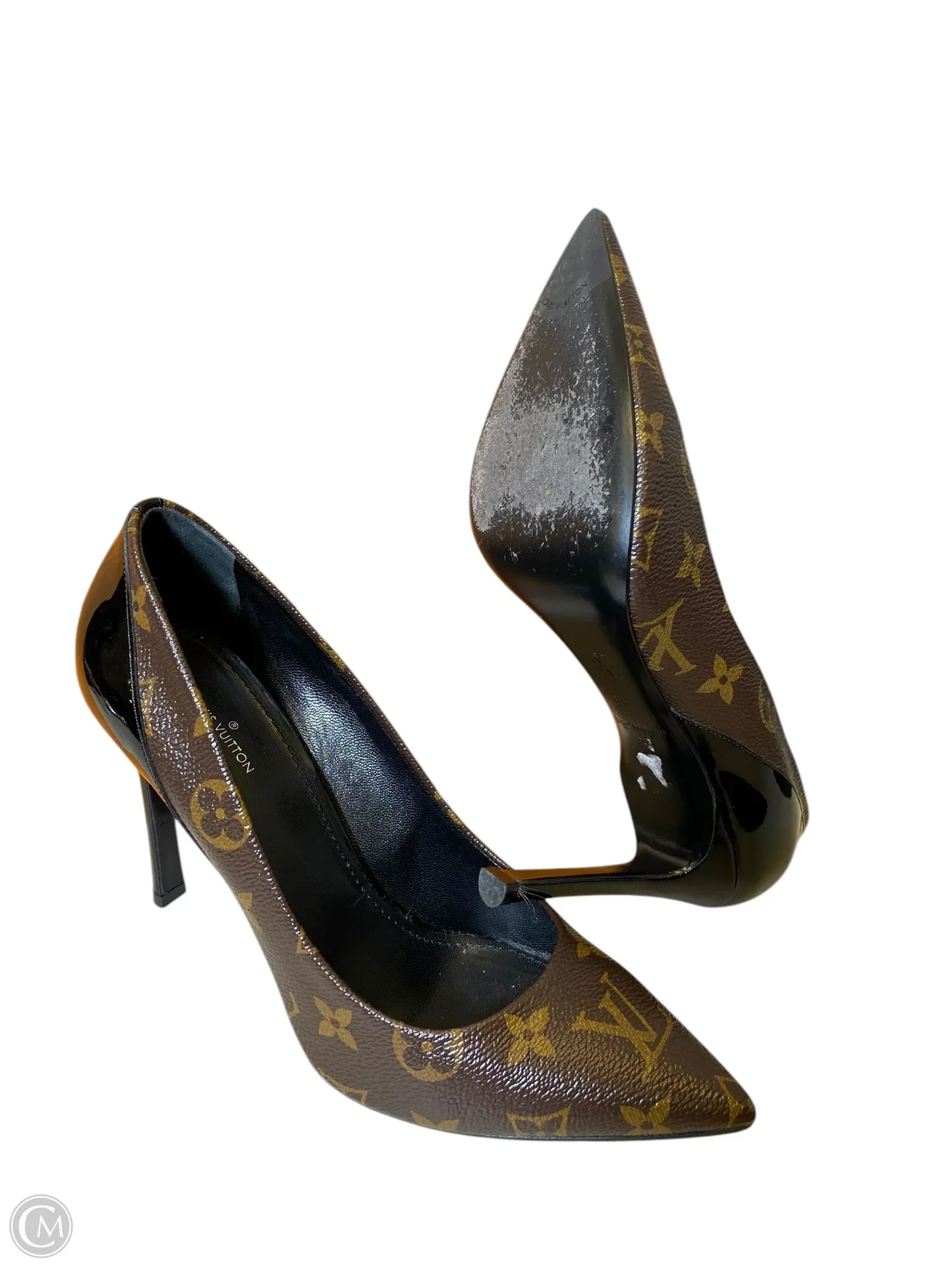 Shoes Luxury Designer By Louis Vuitton In Black & Brown, Size: 38