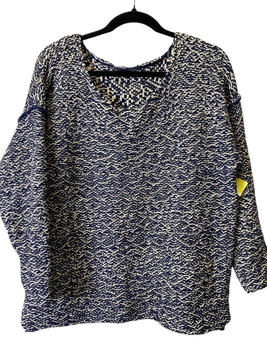 Sweater By J. Crew In Blue & Cream, Size: L