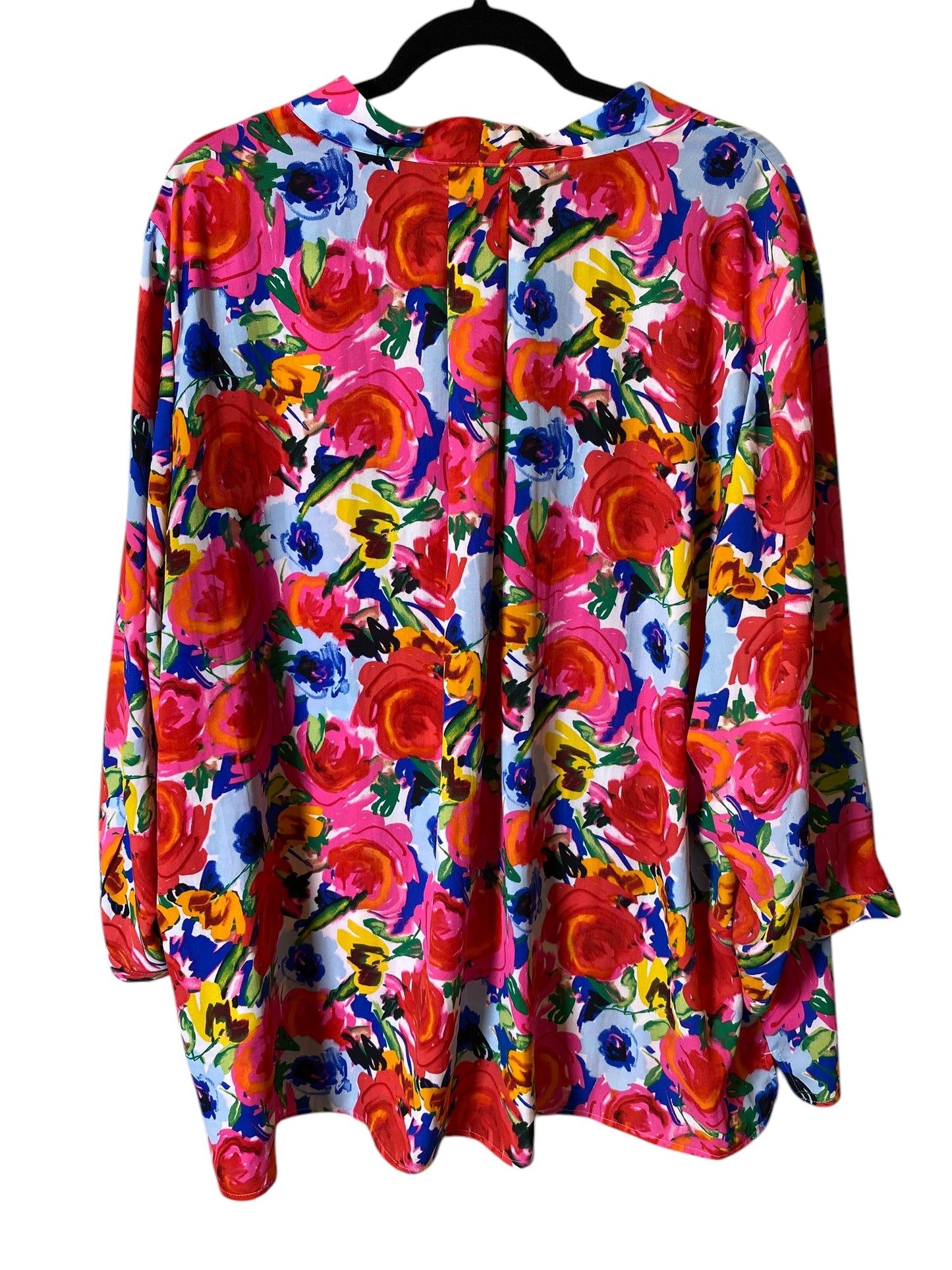 Blouse 3/4 Sleeve By Investments In Floral Print, Size: 3x