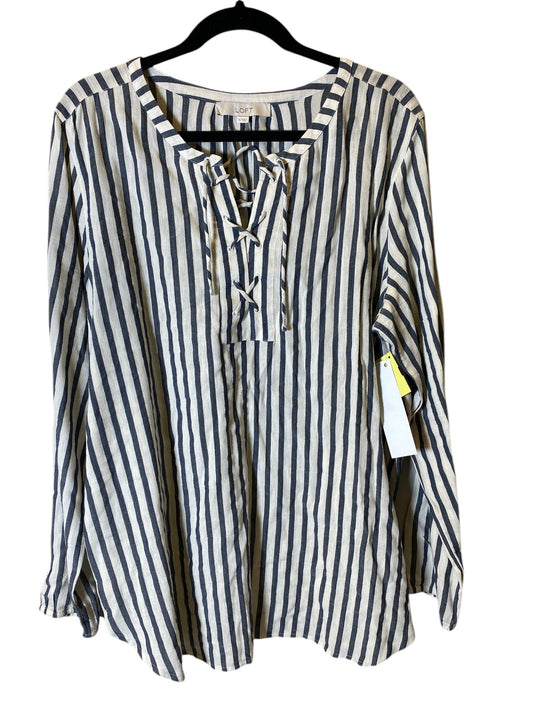 Top Long Sleeve By Loft In Striped Pattern, Size: Xl