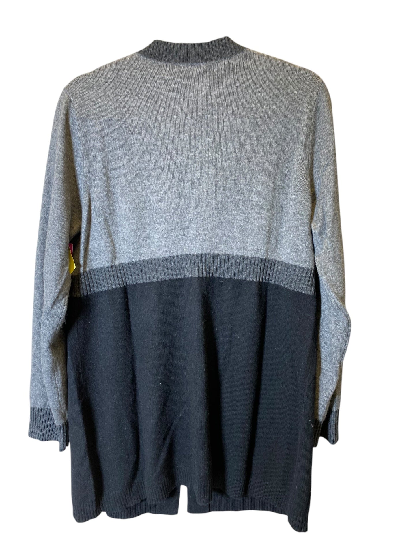 Sweater Cardigan By Jones New York In Black & Grey, Size: L