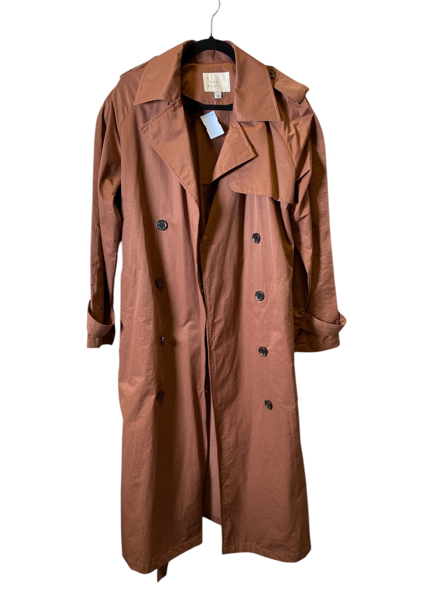 Coat Trench Coat By A New Day In Brown, Size: L