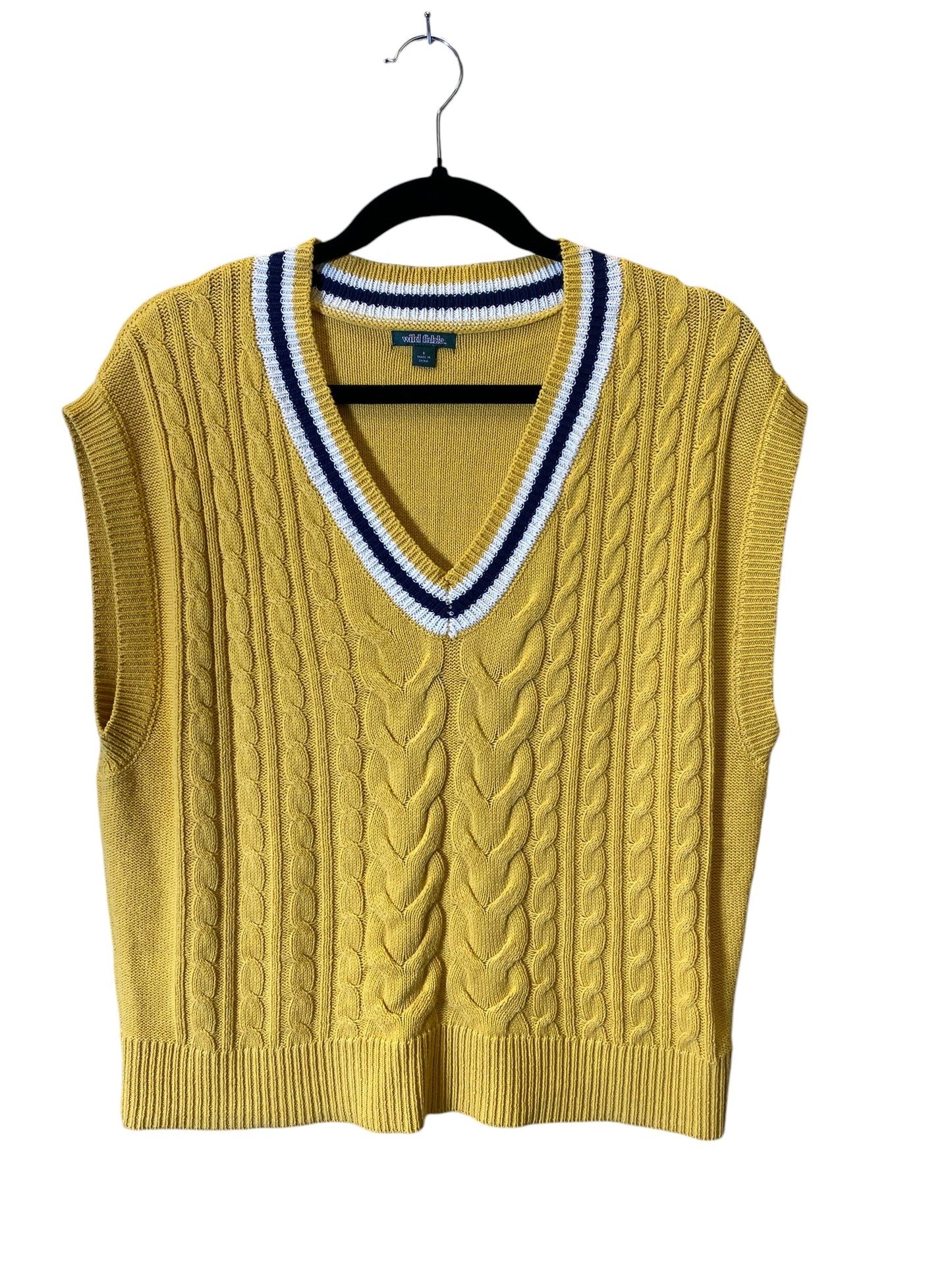 Sweater Short Sleeve By Wild Fable In Yellow, Size: L