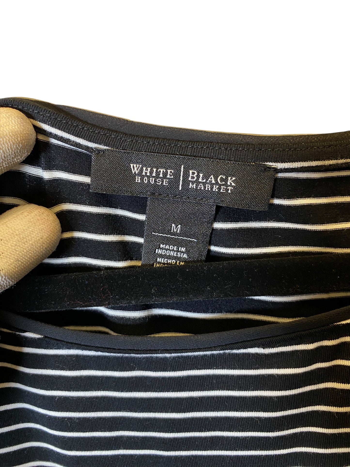 Top Long Sleeve By White House Black Market In Striped Pattern, Size: M