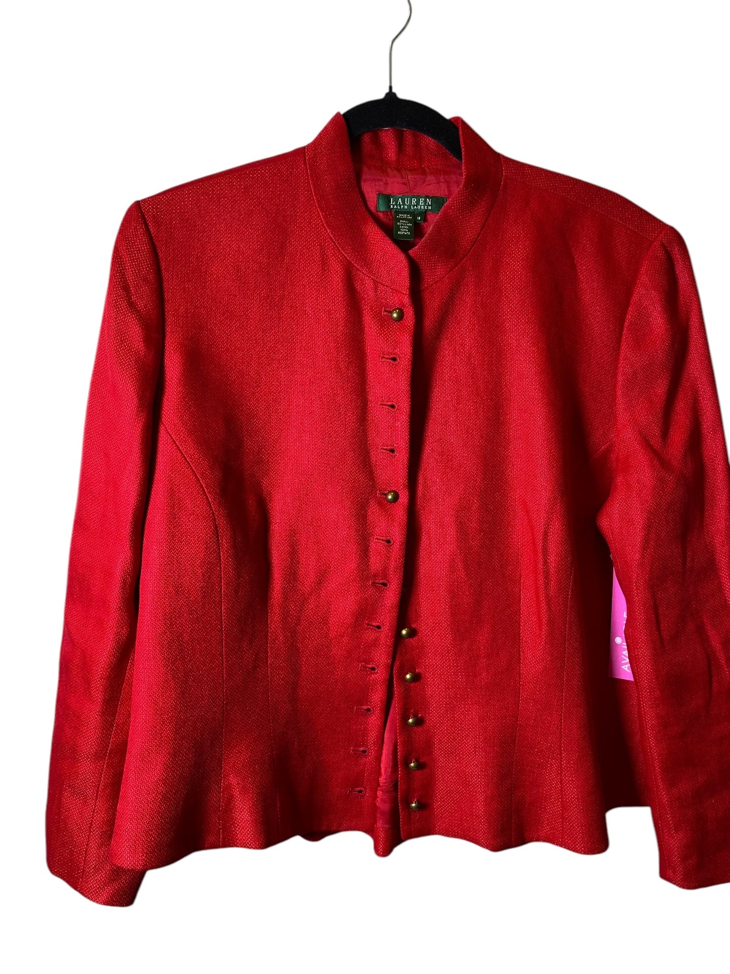 Blazer By Lauren By Ralph Lauren In Red, Size: 16