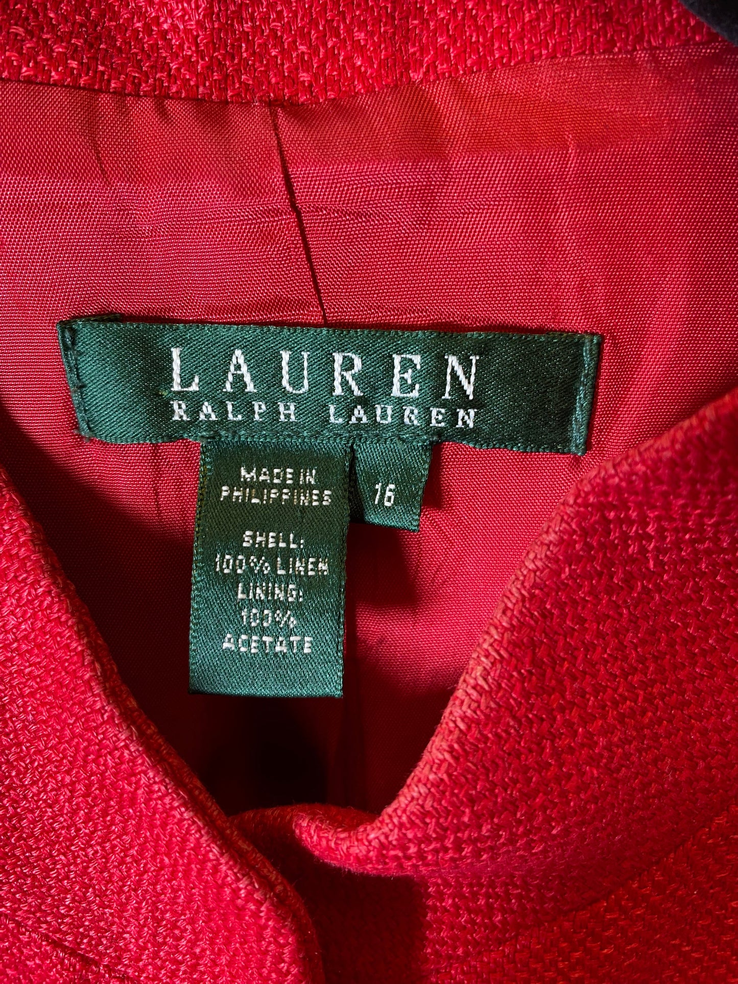 Blazer By Lauren By Ralph Lauren In Red, Size: 16