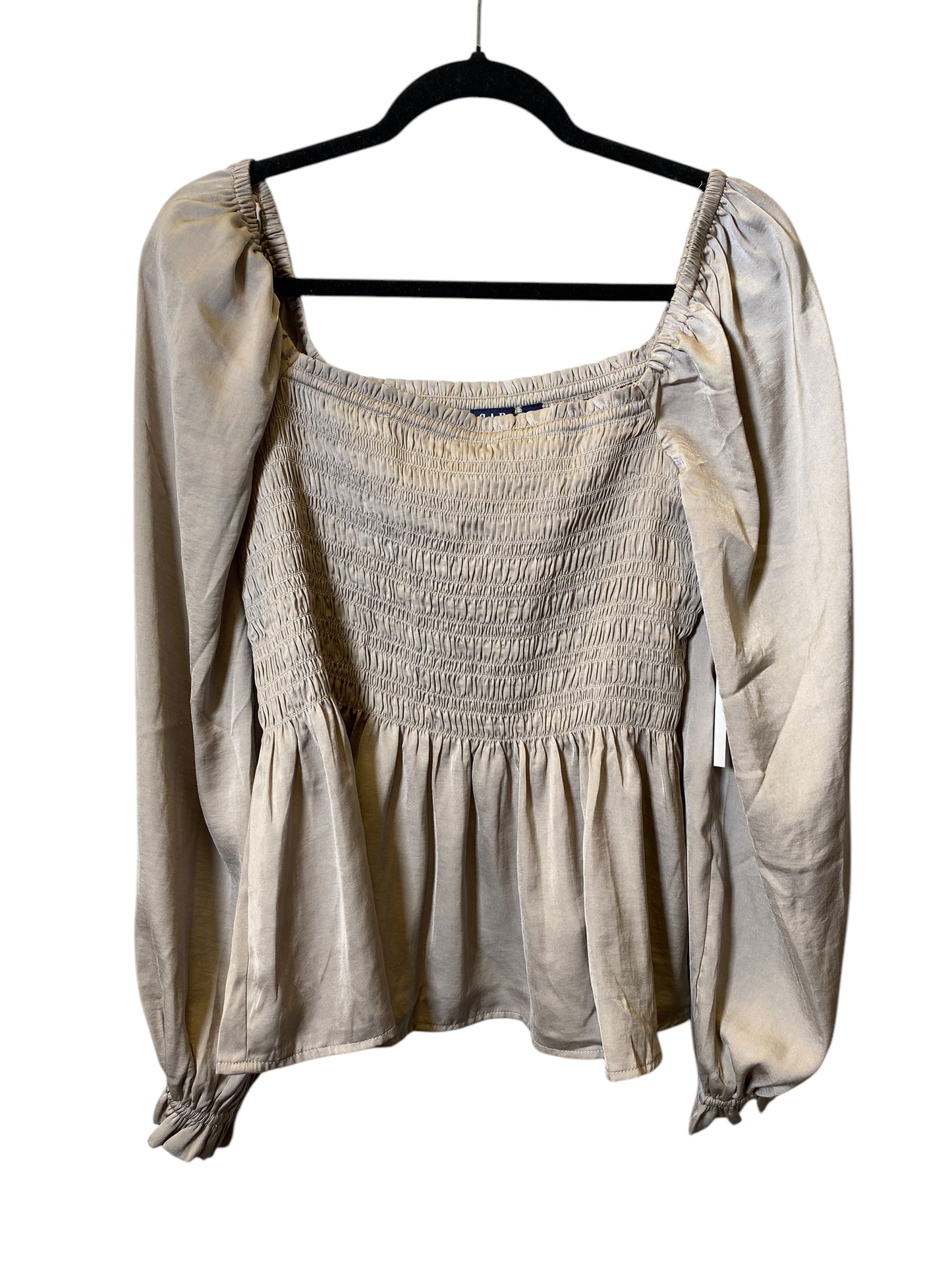 Top 3/4 Sleeve By Gap In Grey, Size: L