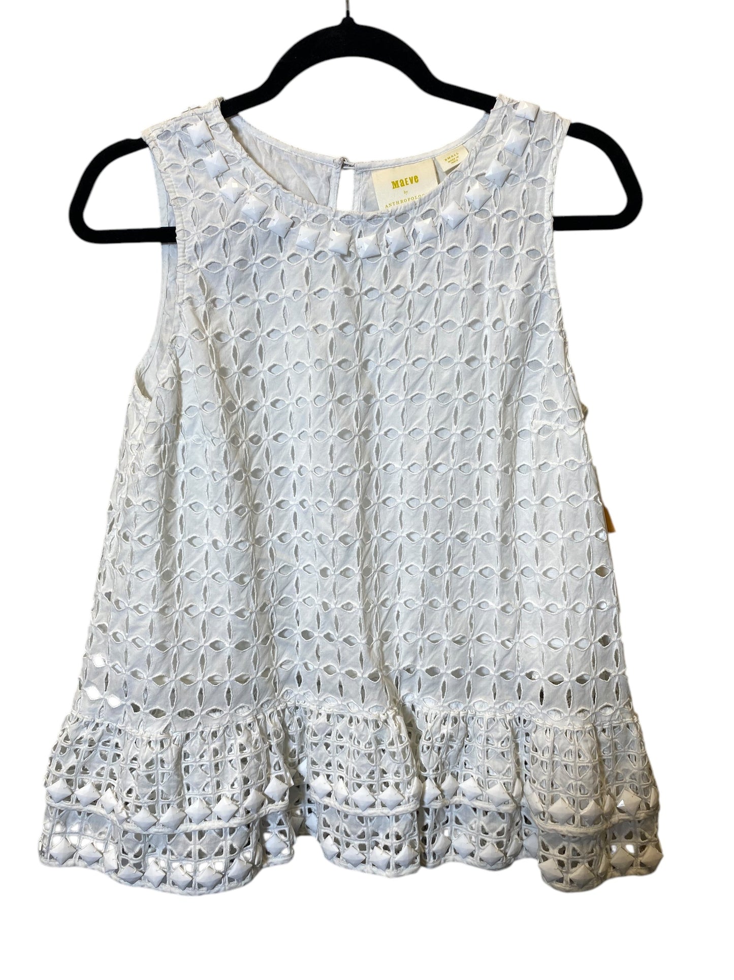 Top Sleeveless By Maeve In White, Size: S