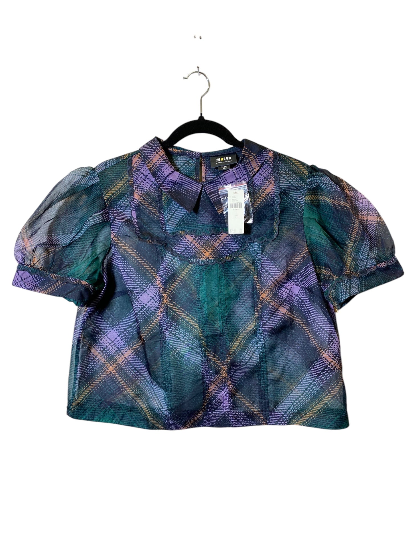 Top Short Sleeve By Maeve In Multi-colored, Size: L