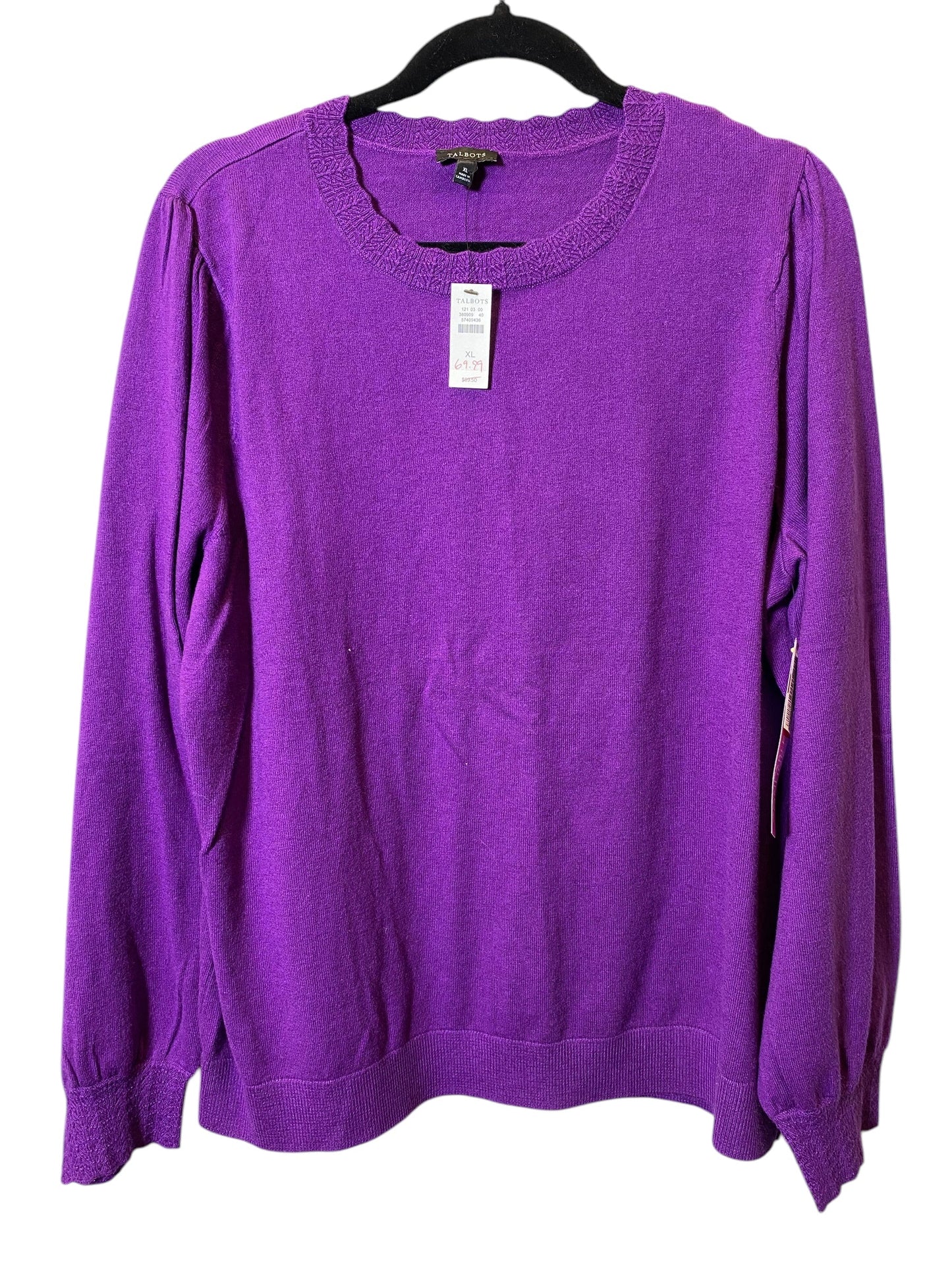 Sweater By Talbots In Purple, Size: Xl