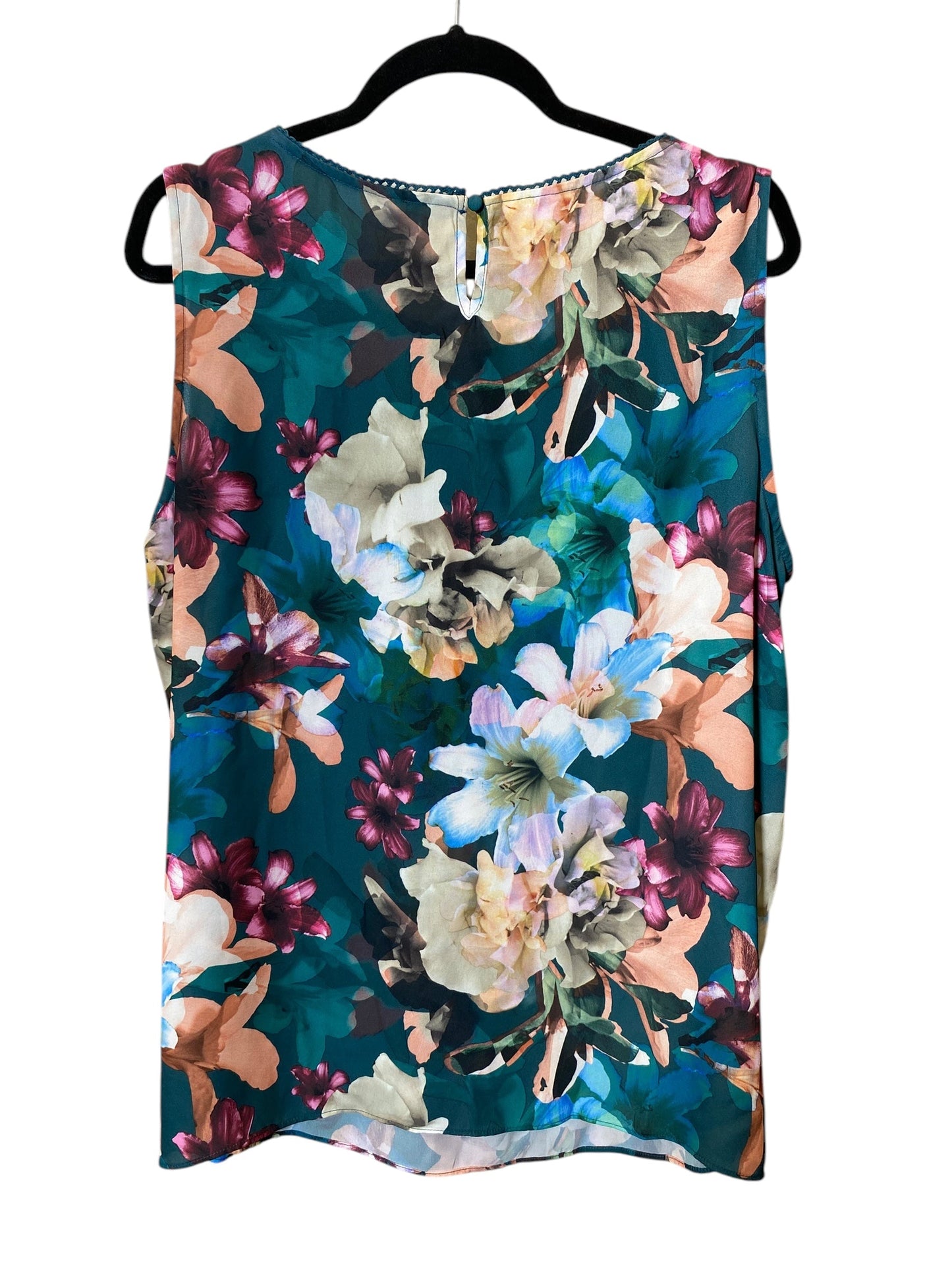 Top Sleeveless By Elle In Floral Print, Size: Xl